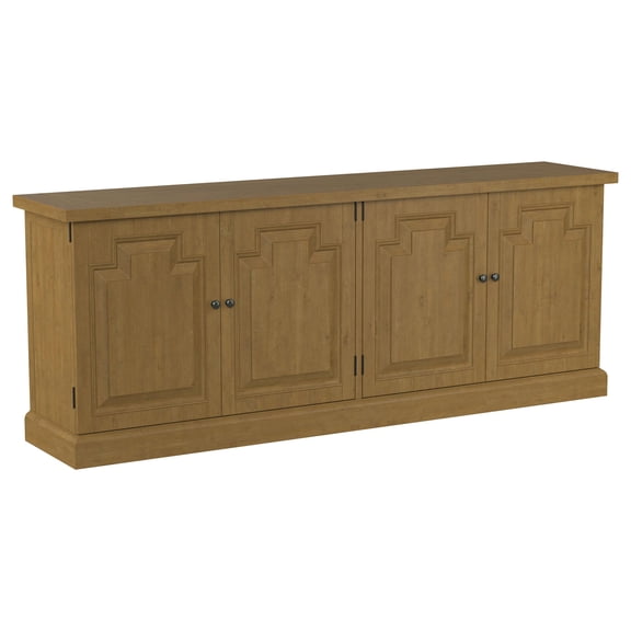 Pemberly Row 90"H x 19"W x 34.75"D 4-door Farmhouse Wood Sideboard in Brown