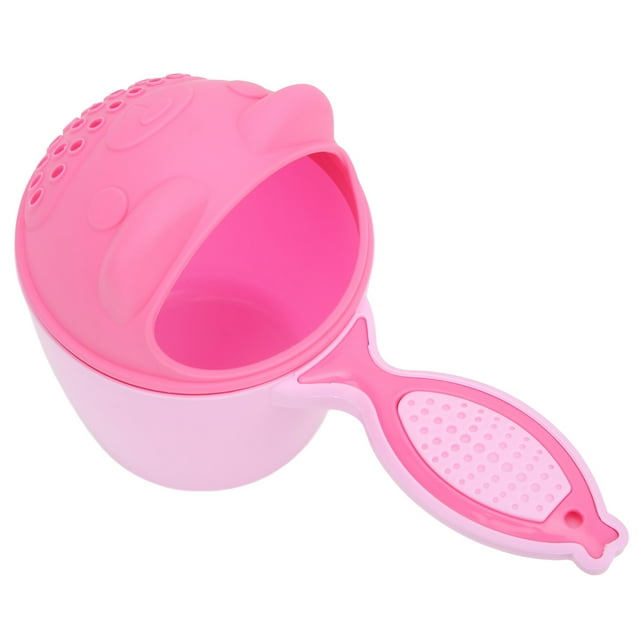 Baby Shampoo Rinse Cup, Plastic Material Baby Waterfall Rinser Bath Cup Removable Design Pink Eye Protection For Baby Bath