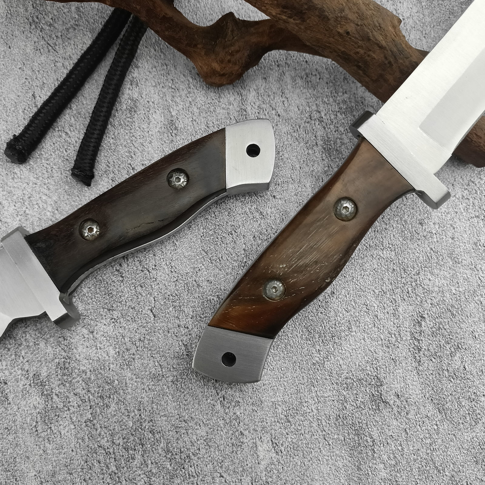 10 inch Bowie Knife with Leather Sheath, Full Tang Fixed Blade for Camping, Hiking, Outdoor Activities and Wilderness Survival