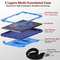 thumbnail image 6 of Shockproof Case for Samsung Galaxy Tab A9+ Plus 11" SM-X210 X216 X218, Military Grade Protection Rotating Stand Hand Strap Shoulder Strap Kids Friendly Bumper Rugged Case for Galaxy Tab A9+,Blue, 6 of 8