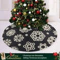 thumbnail image 6 of FMSHPON Snowflakes Xmas Christmas Tree Skirt Stand Mat for Holiday Party Decoration Indoor Outdoor 48 inches, 6 of 6