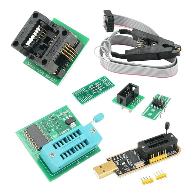 Programador USB CH341A + Clip + Adaptador 1.8V + Adaptador para Flash Serie 24 25, Estable y Confiable, Larga de Servicio Zulema adaptador de programador ch341