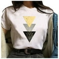 thumbnail image 5 of Ichuanyi Women's Fashion HarAjuku Female Geometric Graphic Print Blouse Short Sleeve Round Neck Loose T-shirt Tops, 5 of 9
