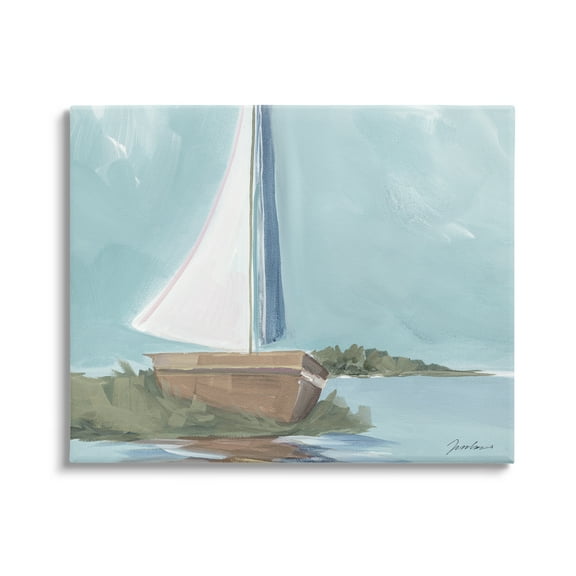 Stupell Industries Maritime Sailboat Scene Transportation Painting Gallery Wrapped Canvas Print Wall Art, 20 x 16