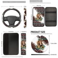 thumbnail image 5 of Uorisanigo Aztec African Tribal Horse Car Seat Covers Full Set Steering Wheel Cover+Seat Belt Pad+Arm Rest Covers+Headrest +Shift Knob & Handbrake Cover+Coasters+Keychain Keyrings,Set of 18, 5 of 7