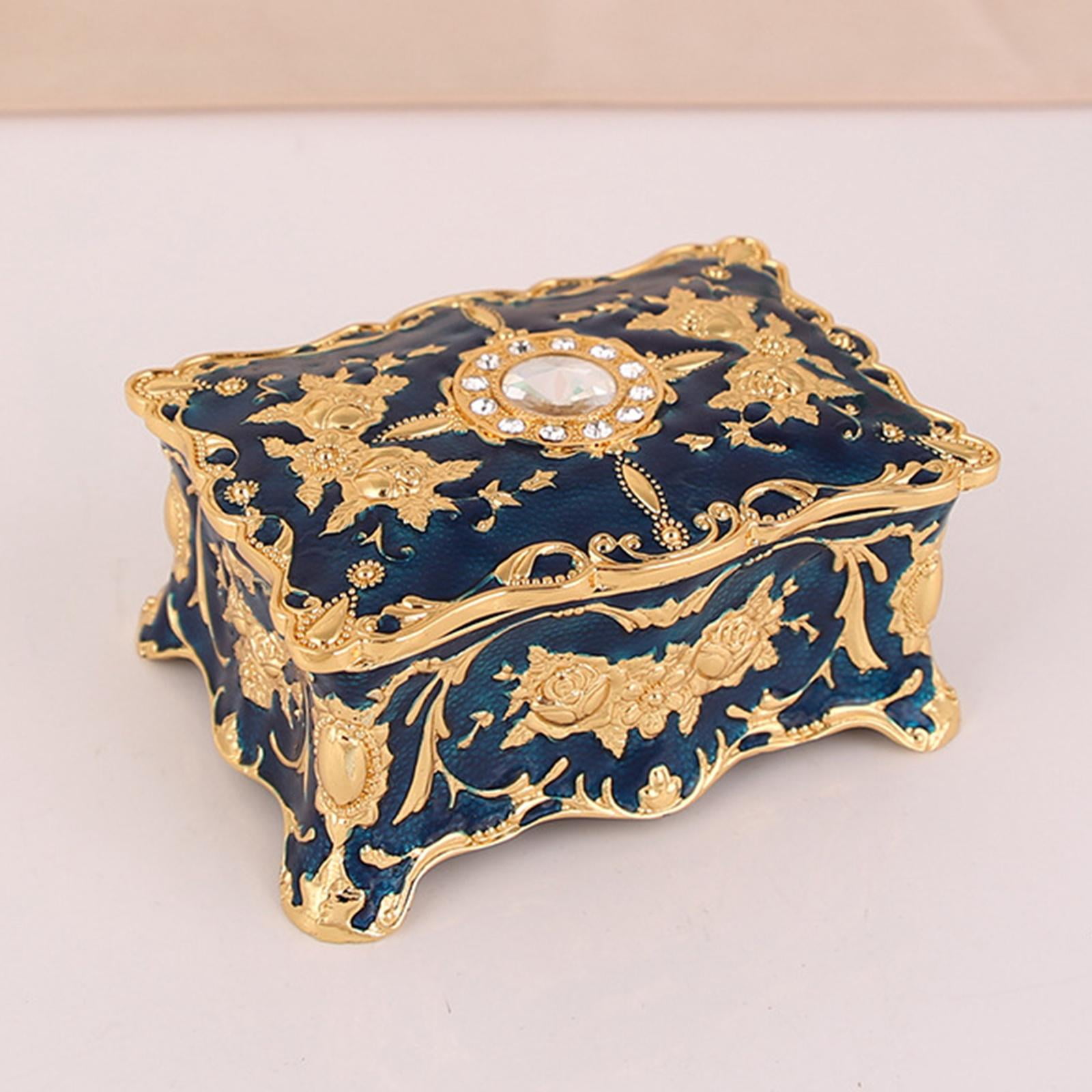 Retro Style Jewelry Organiser Box Keepsake Treasure Chest Box Decorative for Women Gift