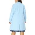 thumbnail image 3 of Agnes Orinda Women's Plus Size Winter Coats Notch Lapel Double Breasted Peacoat Trench Coats 1X Blue, 3 of 5