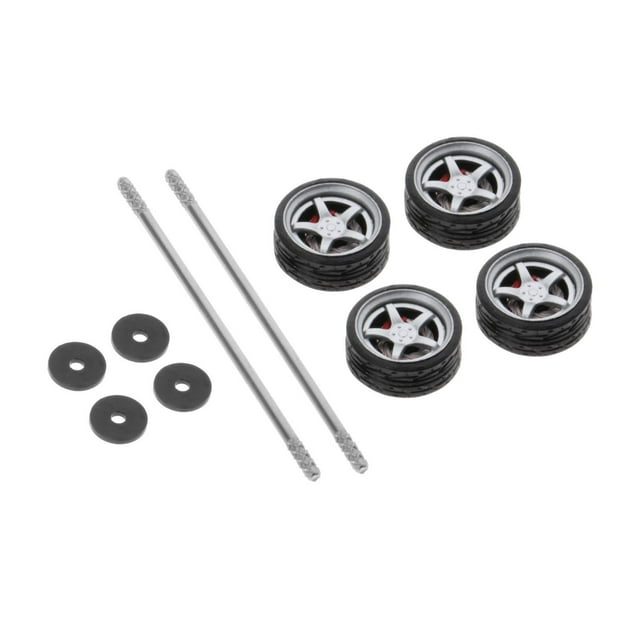 4x 1/64 Diecast Racing Model Car Alloy Rubber Wheel & Neumáticos Repuestos G2 perfke neumáticos de ruedas de coche