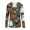 thumbnail image 2 of Halloween Shirts for Women Long Sleeve T-Shirts Pullover Tops Fall Long Sleeve Casual Blouses Cute Funny Halloween Printed Sweatshirt Women's Costumes, 2 of 4