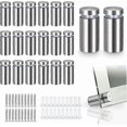 thumbnail image 1 of 20 Pcs Glass Spacer, Stainless Steel Wall Mount For Advertising Nails, For Plaques And Sign Displays (silver)12mmx20mm, 1 of 5