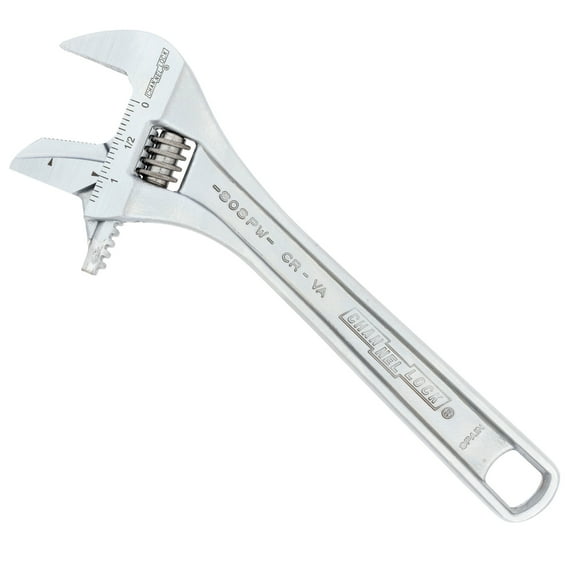 CHANNELLOCK 8-inch Reversible Jaw Adjustable Wrench, Precise 1.34-inch Wide Mouth Jaw Capacity (808PW)