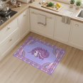thumbnail image 2 of ODIKA 3'x5' Washable Throw Rug Pink Pastel Stars Border Ombre Gradient Watercolor Large Unicorn Refined for Entryway, Kitchen, Mudroom, Stain Resistant, Low Profile, Non-Slip, 2 of 7