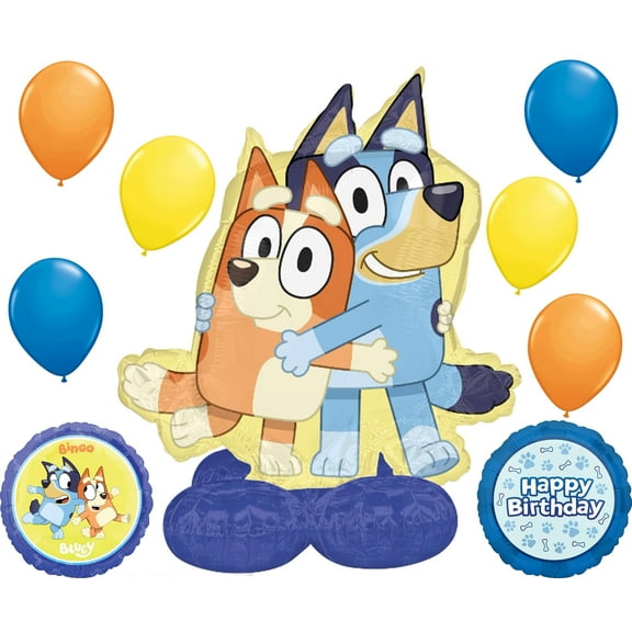 Anagram Giant 49" Bluey and Chilli Airloonz Birthday Party Supplies Air-Filled Foil Balloon Bouquet Decorations