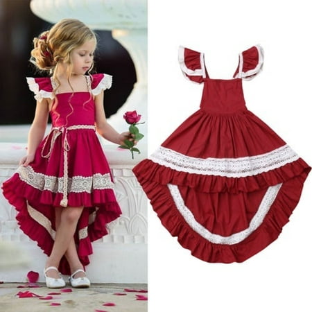 

Princess Toddler Kids Baby Girl Dress Ruffles Sleeveless Lace Tutu Formal Pageant Party Dresses Clothes 1-6Y