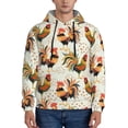 thumbnail image 2 of Bingfone Colorful Roosters Men'S Drawstring Hoodie Long Sleeve Pocket Sweatshirts-Large, 2 of 9