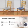 thumbnail image 6 of Seat Covers for Dining Room Chairs, Stretch Printed Chair Covers with Ties, Square Removable Washable Chair Protector Seat Cushion Slipcovers for Kitchen, Office(Set of 4, Blue Flower), 6 of 6