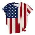 thumbnail image 4 of Vetsdori Womens American Flag T Shirts Summer July 4th Pullover Graphic Red White and Blue Short Sleeve Plus Size Red White and Blue , Crew Neck Independence Day Tops for Women Casual, 4 of 7