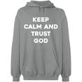 thumbnail image 2 of OXI Hoodie Sweatshirt - Keep Calm And Trust God, Basic Casual Hoodie for Men's and Women Fleece Hoodie Long Sleeve - Sport Grey Small, 2 of 3