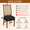thumbnail image 3 of OKKEEY Waterproof Chair Seat Covers with Velcro Closure, 2Pcs Stretch Slipcovers for Dining Chairs, Removable Seat Cushion Protectors for Kitchen Chairs, Black, 3 of 10