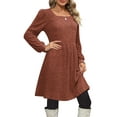 thumbnail image 4 of SHINE UP Dresses for Women Fall Square Neck Long Sleeve Knee Length Dress with Pockets, 4 of 9