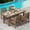 Brown, variant on SERWALL Outdoor HDPE Dining Table Set, 7-Piece Outdoor Dining Table Sets with Umbrella Hole, Black