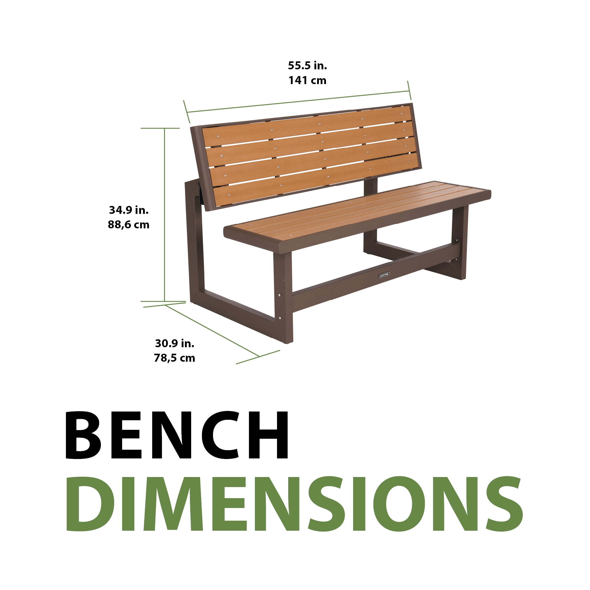 Lifetime Outdoor Convertible Picnic Bench, Brown