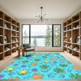 thumbnail image 2 of ODIKA 6'x9' Machine Washable Non-Slip Area Rug, Modern Teal High Traffic Rug, Blue, 1101679, 2 of 7