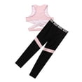thumbnail image 5 of YEAHDOR Kids Girls Activewear Athletic Crop Top with Leggings Gym Sports Suit Outfit Set, 5 of 7