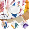 thumbnail image 4 of Stretchable Bohemian Tablecloth with Vibrant Floral Design, Elastic Hem for Round Tables 52-56 Inches, Easy Care, 4 of 7