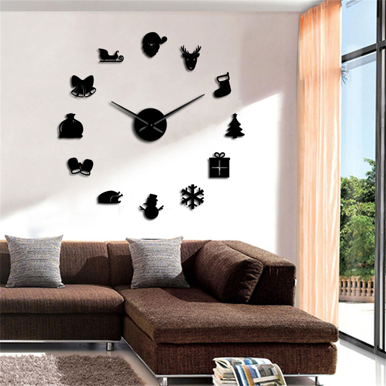 Modern DIY Wall Clock 3D Mirror Surface Sticker Office Home Art Decor Room USA