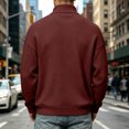 thumbnail image 5 of UDAUDU Men's Full Zipper Cardigan Sweater Casual Stand Collar Cardigan Corduroy Sweatshirt Long Sleeve Sweater Wine 2XL, 5 of 7