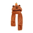thumbnail image 3 of Gorro y bufanda cálidos,Conjunto de guantes y bufanda con gorro de capibara 3 en 1,Gorro de felpa suave y cálido con capucha de animal,Gorros de disfraz,bufandas con capucha de felpa,gorros, 3 of 9