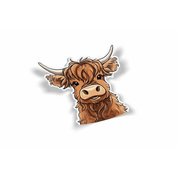 Scottish Cow Waterproof Sticker