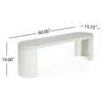 thumbnail image 6 of Christopher Knight Home Oval 60" Modern Outdoor Concrete Dining Bench, Seats 2-3, White Terrazzo Finish, 6 of 8