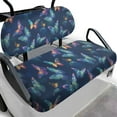 thumbnail image 2 of POLERO Blue Neon Butterfly Print Golf Cart Seat Covers Universal Fit for Club Car Precedent Golf Cart Seats, Washable Front and Back Seat Cushion Cover, No Stapler Required, 2 of 8