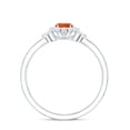 thumbnail image 2 of Rosec Jewels Fire Opal Flower Engagement Ring with Diamond for Women, 10K White Gold, US 9.50, 2 of 9