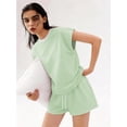 thumbnail image 5 of Firvespy Women's 2 Piece Striped Matching Set Relaxed Fit T-Shirt and Shorts Summer Casual Outfit, 5 of 5