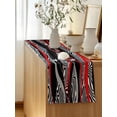 thumbnail image 5 of Table Runner 70 Inches Long for Kitchen Dining, Red Black Stripes Dresser Scarf Farmhouse, Dining Table Decorations for Wedding/Parties, Modern Gradient Abstract Lines Art 13 x 70 In, 5 of 8