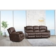 thumbnail image 6 of Pon Living Furniture Bonded Leather Recliner Set Living Room Set, Sofa, Loveseat, Chair (Brown, Living Room Set 3+2+1), 6 of 8