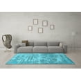 thumbnail image 3 of Ahgly Company Indoor Round Oriental Light Blue Industrial Area Rugs, 8' Round, 3 of 4