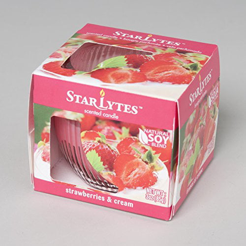 New & Boxed Star Lytes Cinnamon Sticks Scented Candle & Glass Holder 