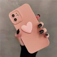 thumbnail image 4 of Funda de teléfono suave con forma de corazón de amor en color rojo vino 3D mate para iPhone 12 11 13 14 Pro XS Max XR 7 8 plus, bonita funda trasera de silicona, 4 of 5