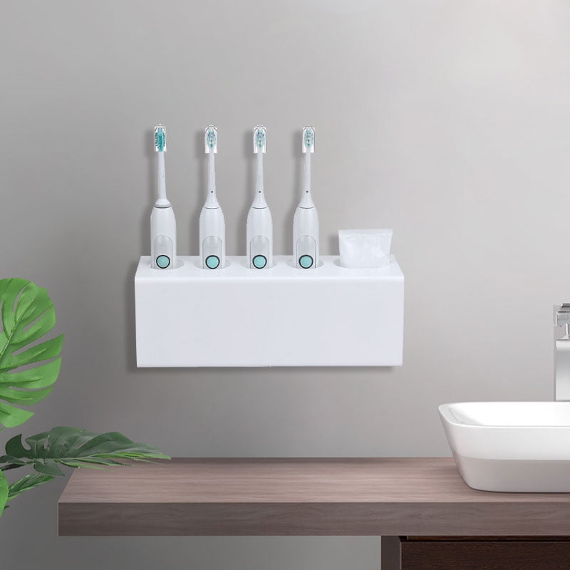 Wall Mounted Electric Toothbrush Holder & Toothpaste Holder Bathroom Organiser 