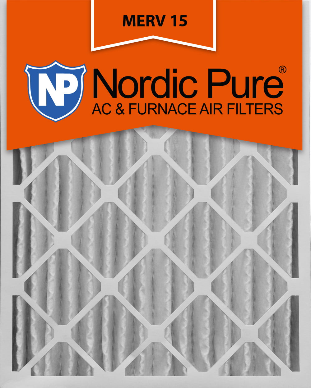 MERV 14 Pleated AC Furnace Air Filters 1 Pack 3-5/8 Actual Depth Nordic Pure 16x20x4 