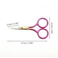 thumbnail image 2 of Unique Bargains 1 Pc Women Sharped Edged Scissors Facial Hair Scissors For Bedroom Stainless Steel Gold Tone Pink, 2 of 4