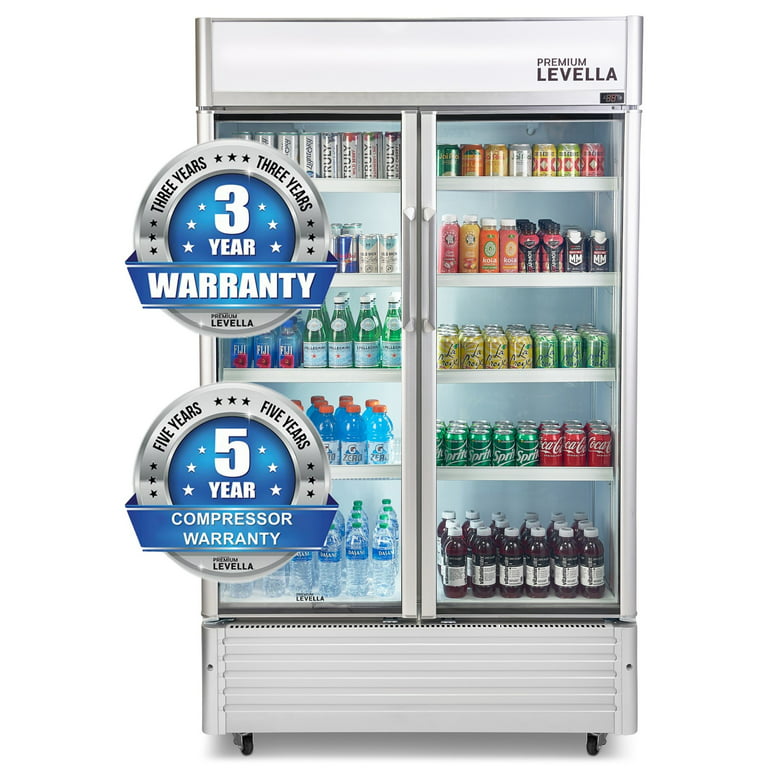 Premium Levella - 21 Cu. ft. 2-Door Commercial Refrigerator with Glass Display