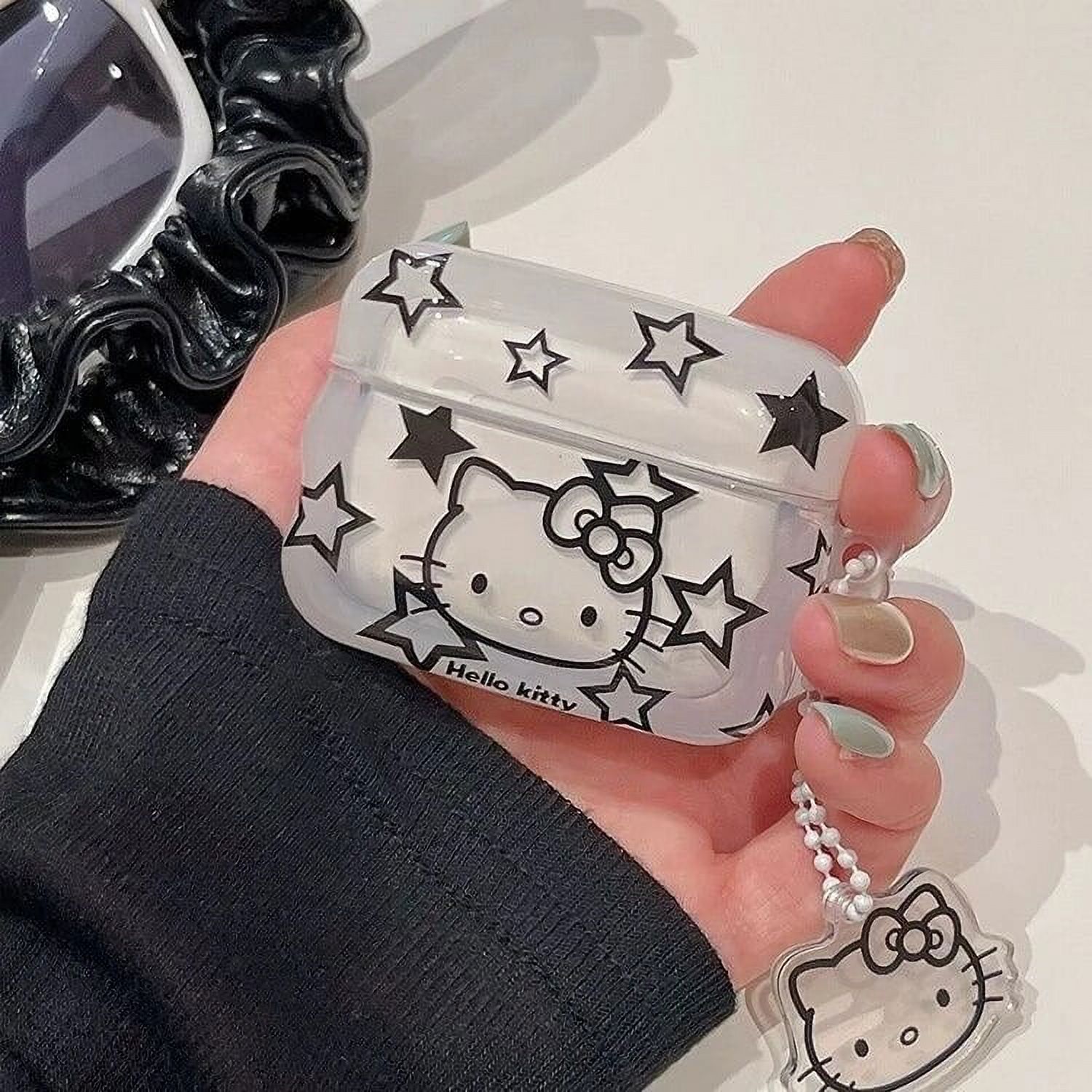 Sanrio Hello Kitty Kawaii Bluetooth-compatible Earphone Set PC Hard Earphone Case for AirPods 1 2 Pro 3 Pro2 Girl Gift Cover