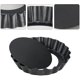 thumbnail image 3 of Molde para tarta pequeño de 10 cm con base de elevación Mini moldes para tartaleta Buen revestimiento antiadherente Juego de 6 moldes para tartas, color negro Namotu ZH-312, 3 of 7
