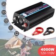 4000W Power Inverter, Pure Sine Wave Inverter DC 12V to AC 120V Car Inverter for RV Truck Car Solar System Travel Camping