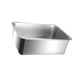 thumbnail image 4 of Caja de arena para gatos, inodoro para gatos de acero inoxidable con parte superior abierta, arenero resistente, lados altos para mascotas Altura 10cm, 4 of 8